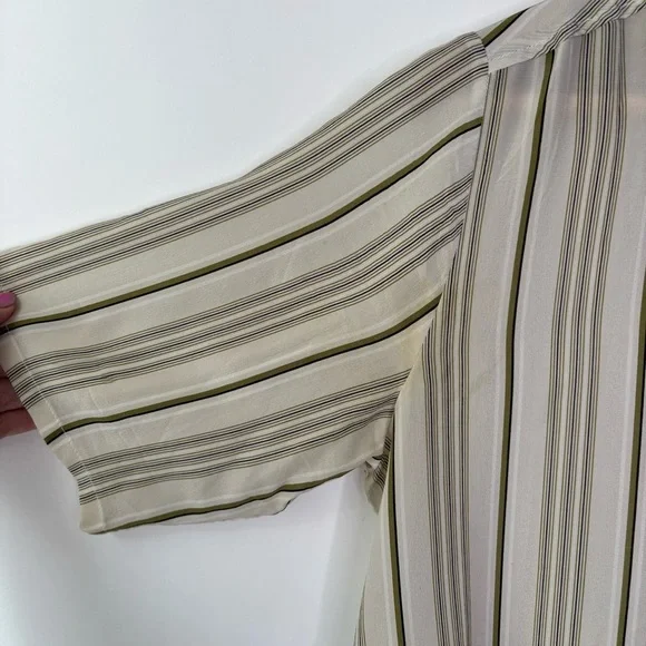 ANINE BING Stripes 100% Silk Blouse size XS - Picture 7 of 9